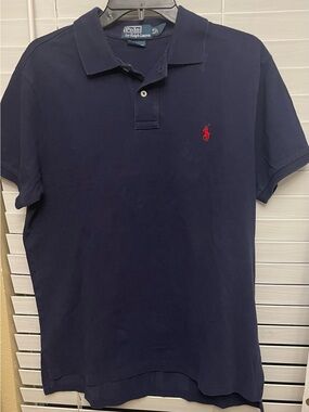 Ralph Lauren Men’s Navy Polo with Red Pony Logo